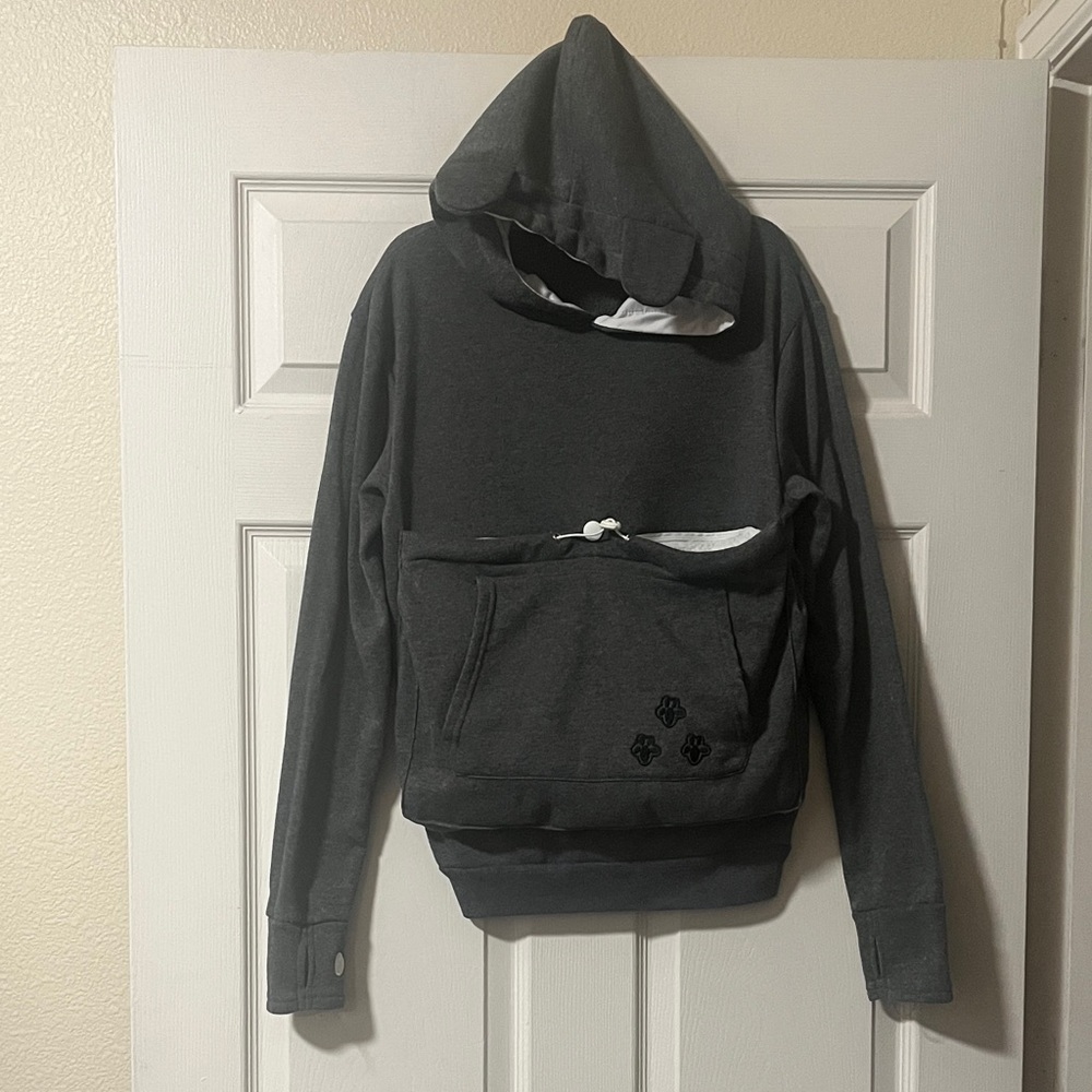 Women's Gray CAT Hoodie Sweater TO SNUGGLE PETS!! 🐾 AND LOOK LIKE A CAT!!🐱